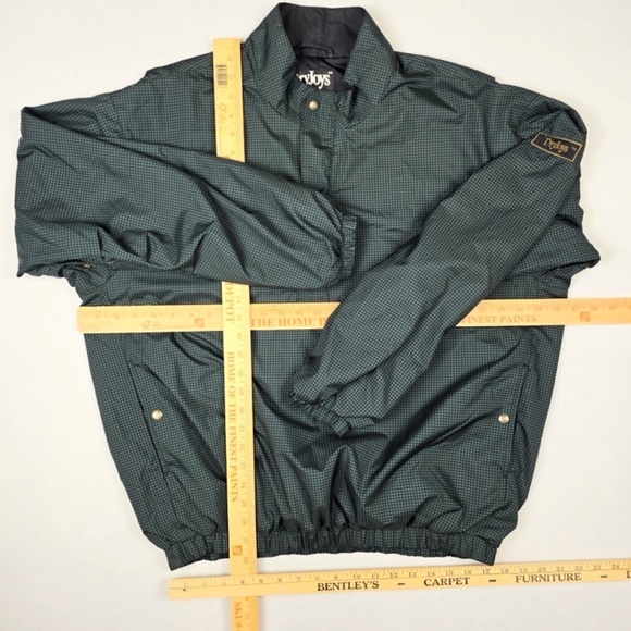 DryJoys Men’s L Green Houndstooth 1/4 Zip Golf Pullover Windbreaker Jacket - Picture 8 of 8